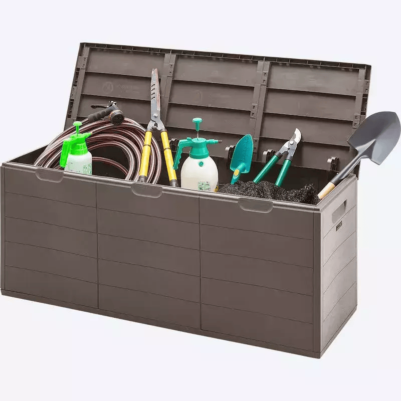 Rimax 79Gal Resin Deck Storage Box Mocha (14224) Rimax 79Gal Resin Deck Storage Box Mocha (14224)